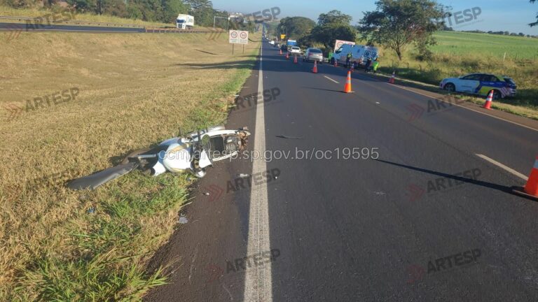 Motociclista morre após colisão seguida de atropelamento em Sertãozinho