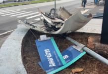 Batida entre dois carros deixa quatro feridos na Avenida das Amoreiras