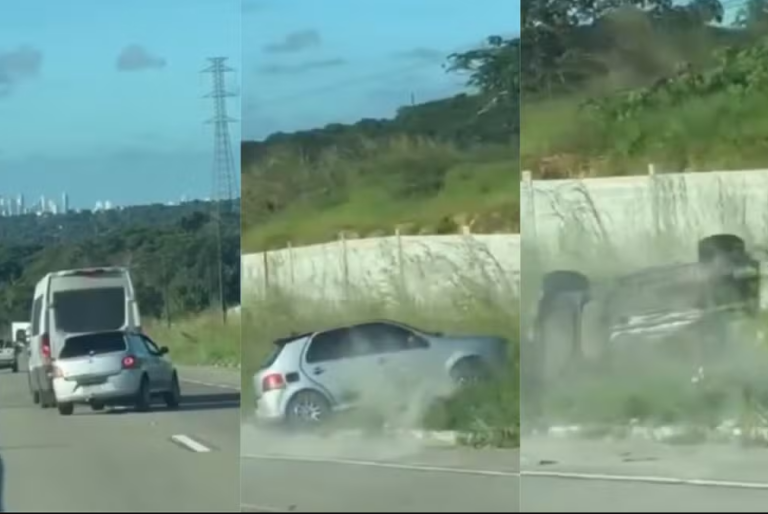 Motorista de van é preso após acidente e disputa de faixa na BR-101, na Grande João Pessoa; veículo perternce a uma prefeitura