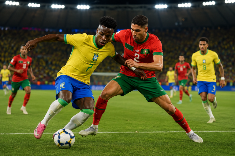 Brasil e Marrocos empatam em primeiro tempo movimentado no MetLife Stadium