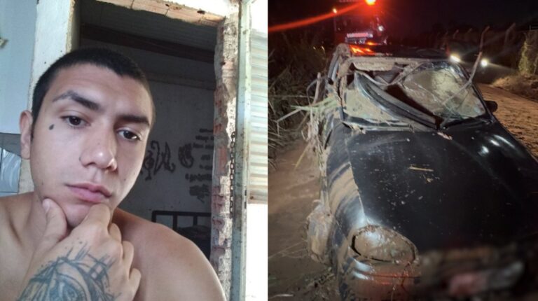 Jovem fica preso por cinto de segurança e morre após queda de veículo em uma vala