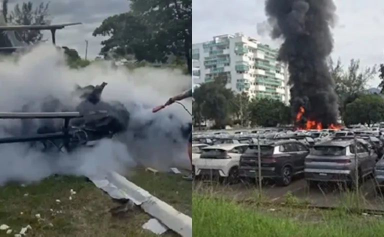 Seis pessoas morrem em queda de 2 helicópteros no Rio, dizem bombeiros