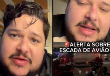Influenciador faz desabafo após presenciar queda de idosa de escada de avião