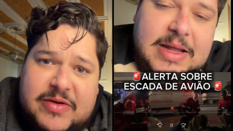 Influenciador faz desabafo após presenciar queda de idosa de escada de avião