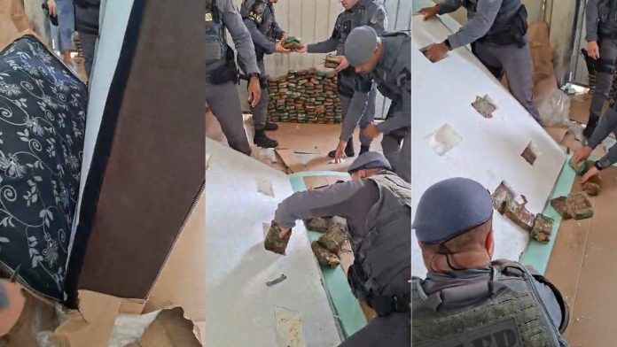 Carga milionária de cocaína é descoberta dentro de colchões
