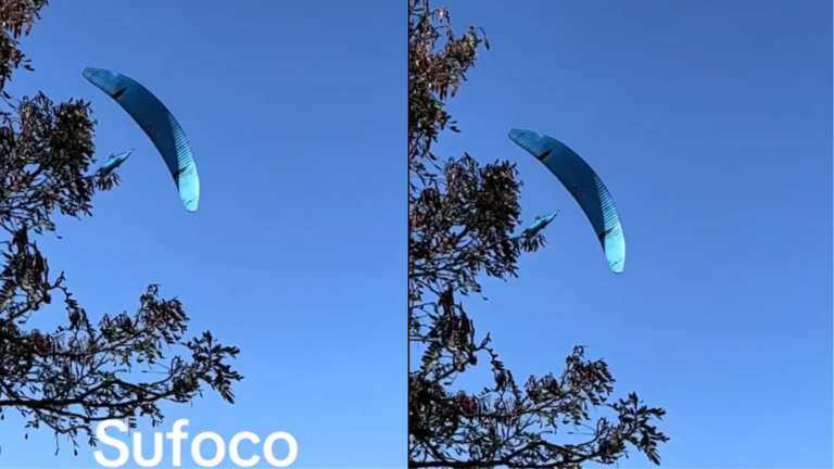 VÍDEO: Piloto roda no ar e perde altitude durante campeonato de parapente em Santo Antônio da Alegria