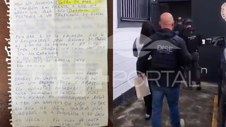 Carta escrita à mão gera operação contra o tráfico de drogas na comunidade do Zincão em Americana