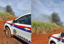 Incêndio em área de canavial atinge cerca de 30 hectares em Morro Agudo