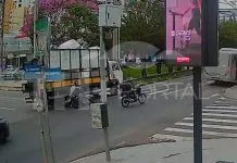 Motociclista é fechado, cai e quase é atropelado por um caminhão na Av Orosimbo Maia em Campinas