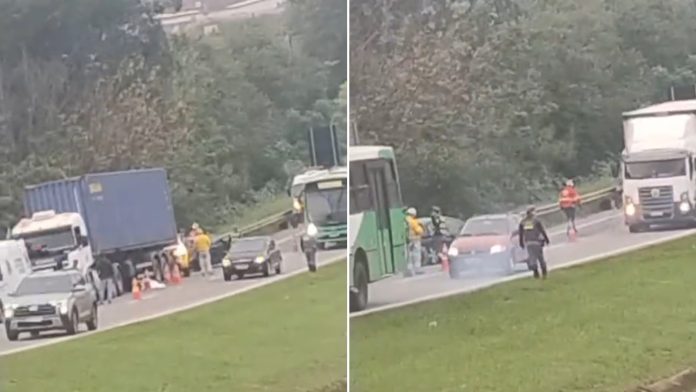 Mulher morre após cair de moto e ser atropelada por carreta na Campinas-Mogi