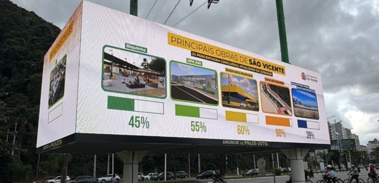 “Obrômetro” mostra andamento de obras em São Vicente