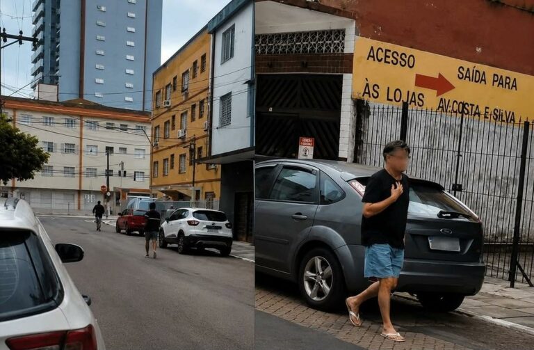 Homem tem corrente roubada em Praia Grande e corre atrás de assaltante; VÍDEO
