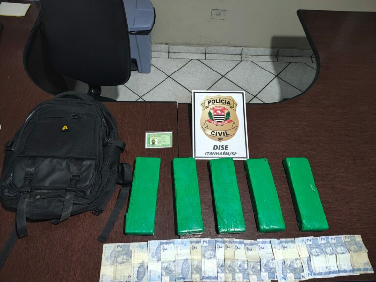 Foragido por homicídio é preso com quase 3 quilos de maconha durante operação da Polícia Civil em Peruíbe