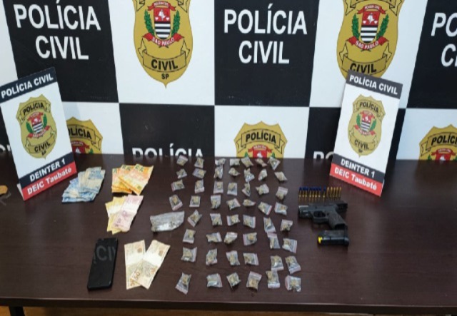 Operação prende suspeito de tráfico e apreende arma com numeração raspada em Taubaté