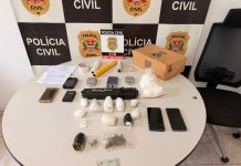 Mulher é presa em flagrante durante apreensão de drogas no Centro de São Vicente