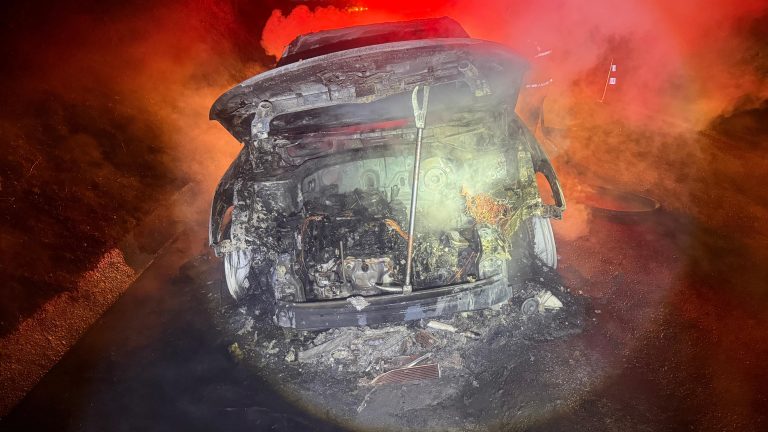 VÍDEO: Carro pega fogo em alça de acesso da Santos Dumont em Indaiatuba