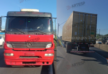 Colisão entre carretas causa congestionamento de 3,5 km na Rodovia Anchieta, em Cubatão