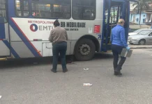 Idosa tem perna amputada após atropelamento por ônibus em São Vicente