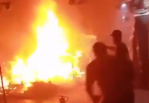 Incêndio atinge dois stands dentro de shopping no Guarujá; VÍDEO