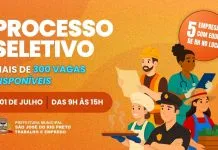 Prefeitura promove seletivo com mais de 300 vagas em Rio Preto