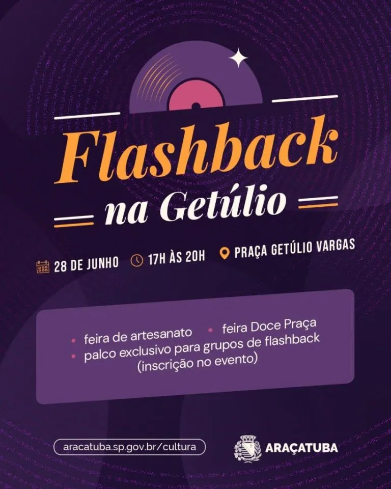 Segunda edição do Flashback acontece neste domingo na Praça Getúlio Vargas