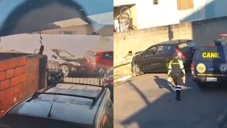 Motorista embriagado e sem carteira de motorista atinge cinco veículos e só para ao colidir com muro de casa