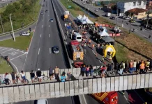 CNL e Defesa Civil fazem simulação em rodovia de Praia Grande