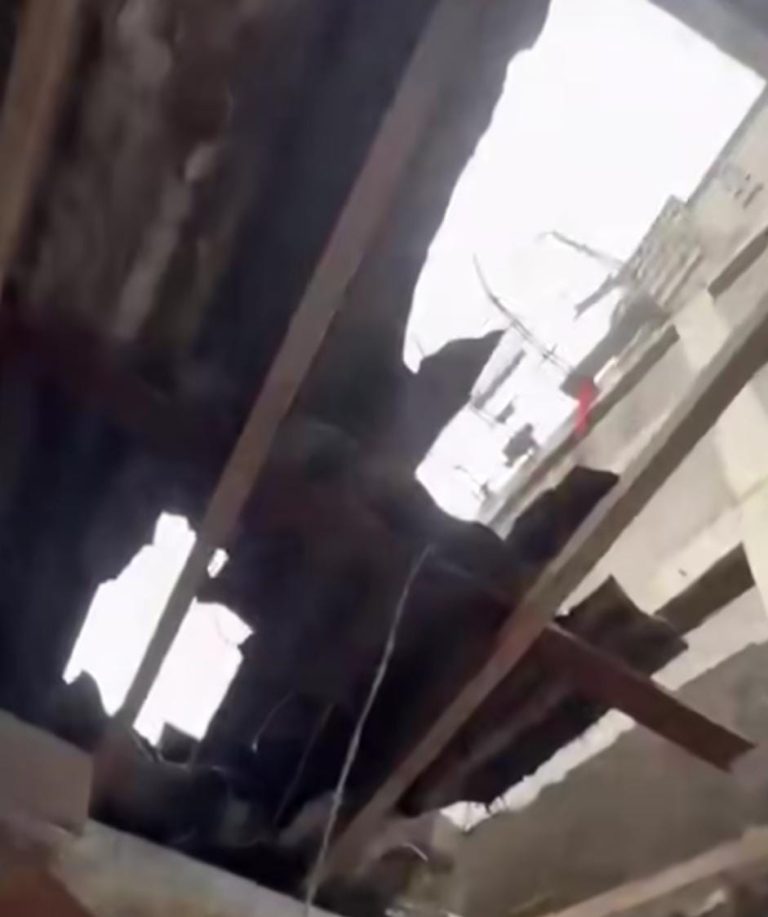 Idosa fica ferida dentro de casa após ser atingida por objetos de construção civil; VÍDEO