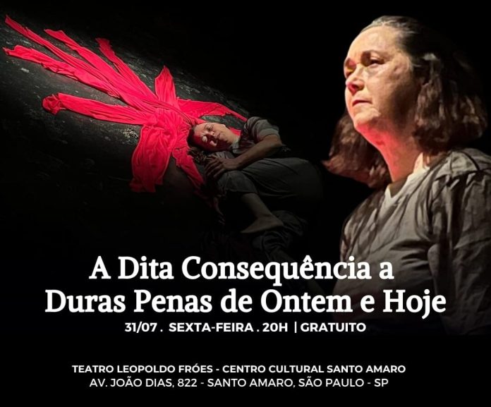 A Dita Consequência: Maria Lúcia Brancotomé apresenta solo de teatro-dança no Centro Cultural Santo Amaro