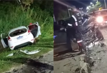 Três pessoas ficaram feridas após colisão entre dois carros na Rodovia Rio-Santos