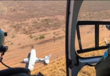 FAB intercepta avião suspeito vindo da Bolívia e força pouso com tiro em MS