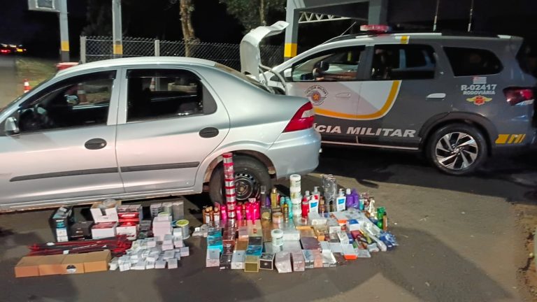 Polícia apreende cosméticos, perfumes e varas de pesca do Paraguai na SP-595