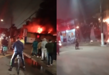 Incêndio destrói loja em avenida de Guarujá e bombeiros levam 7 horas para extinguir as chamas; VÍDEO