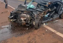 Batida frontal entre carro e caminhão mata um e interdita rodovia em Cravinhos
