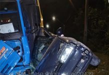 Caminhão com falha nos freios provoca engavetamento com oito veículos na Tamoios, em Paraibuna