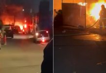 Vídeo: Ferro-velho pega fogo e homem é detido após atrapalhar trabalho dos bombeiros