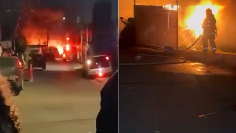 Vídeo: Ferro-velho pega fogo e homem é detido após atrapalhar trabalho dos bombeiros