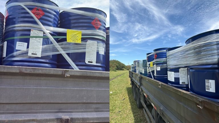 Motorista é preso ao transportar produto químico perigoso em embalagens reutilizadas
