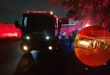 Casal fica preso em carro após bater contra poste em Hortolândia