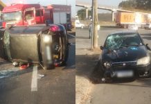 AGORA: Capotamento e problemas em veículos travam trânsito na rodovia Paulínia-Sumaré