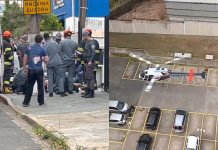 Jovem sofre traumatismo craniano após ser atingido por placas de madeira no trabalho; Helicóptero águia apoiou o resgate