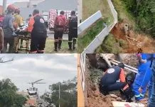 Muro de condomínio desaba durante obra e deixa dois trabalhadores feridos