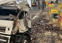 Carreta carregada com vidros tomba, invade contramão e provoca morte