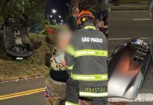 Idosa de 83 anos capota carro e cai em barranco em avenida de Campinas