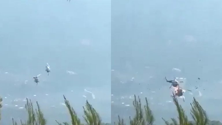 VÍDEO: Helicópteros de combate a incêndios florestais colidem no ar na Grécia