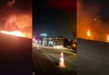 Ônibus da linha 117 pega fogo e rodovia fica bloqueada por mais de 3 horas