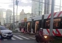 Falha técnica causa paralisação do VLT e gera congestionamento em santos