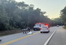Motociclista morre após acidente com carro em Cunha