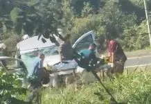 Colisão frontal na BR-153 deixa uma mulher morta e dois motoristas gravemente feridos