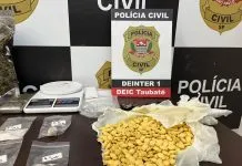Polícia Civil prende dois e apreende R$ 300 mil em drogas sintéticas em Taubaté